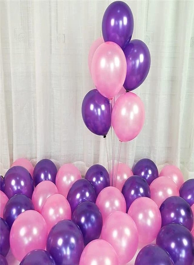 Flyloons Pink Purple Balloons Pack of 100 for birthday decoration items also suitable for Anniversary, Wedding, Celebration, Party - Image 1